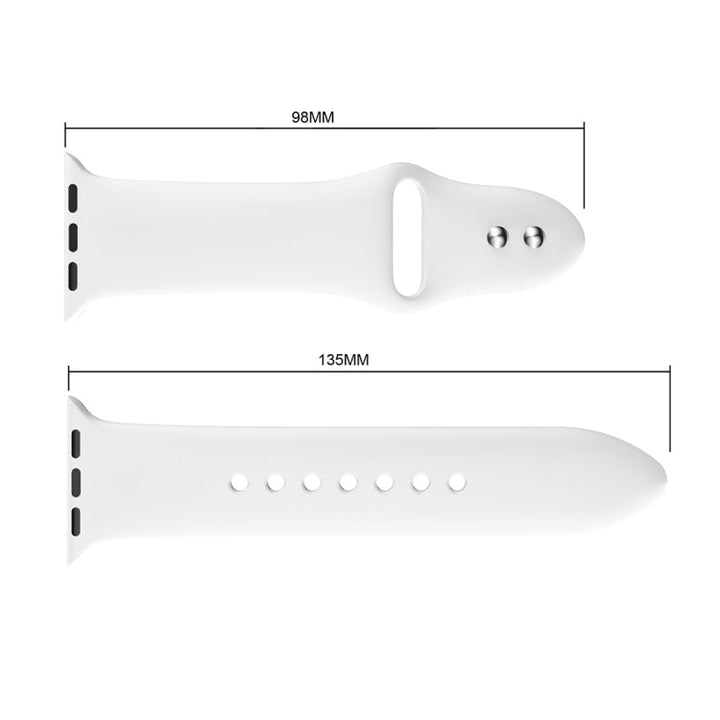 Skorter | Double Stud Silicone Watch Band for Apple Watch Series 3 & 2 & 1 38mm (White)