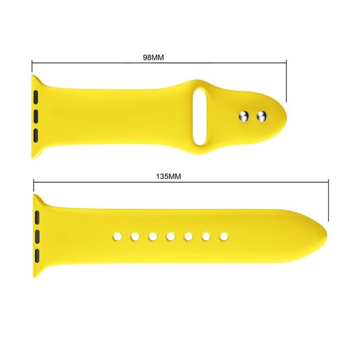 Skorter | Double Studded Silicone Watch Strap for Apple Watch Series 3 & 2 & 1 38mm (Yellow)