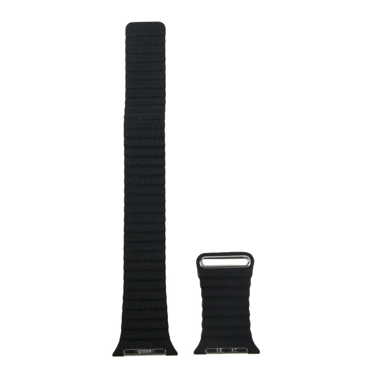 Skorter | For Apple Watch 38mm Loop Magnetic Closure Clasp PU Leather Bracelet (Black)