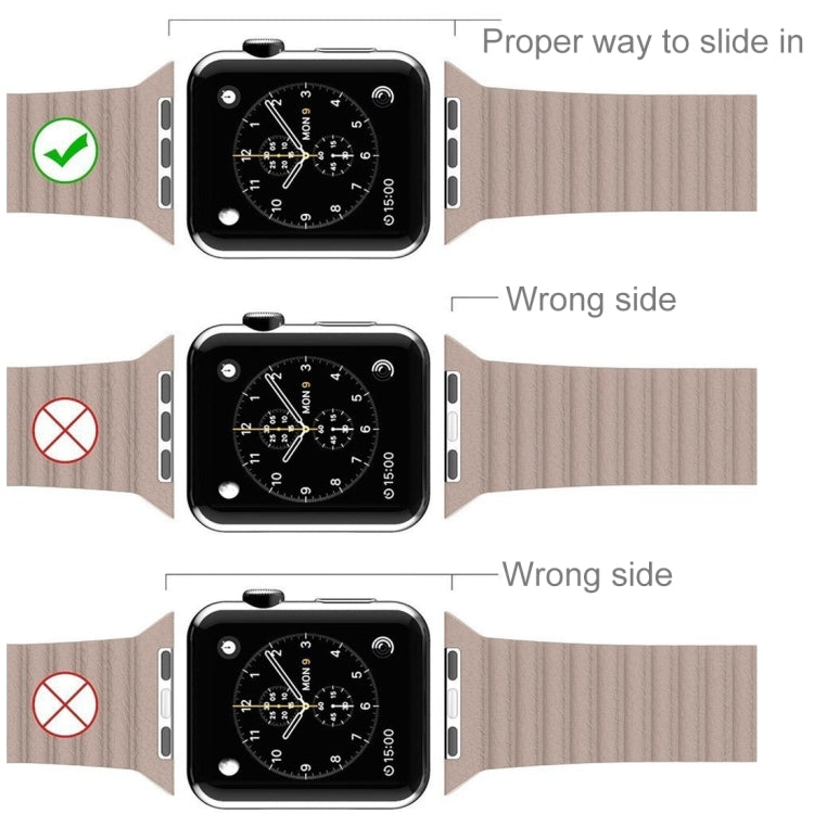 Skorter | For Apple Watch 38mm Loop Magnetic Closure Clasp PU Leather Bracelet (Black)