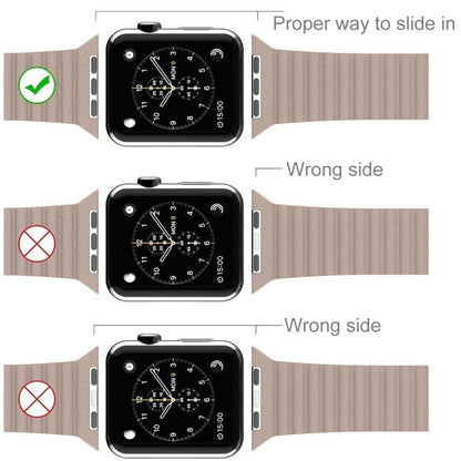 Skorter | For Apple Watch 38mm Loop Magnetic Closure Buckle PU Leather Watch Band (Dark Blue)