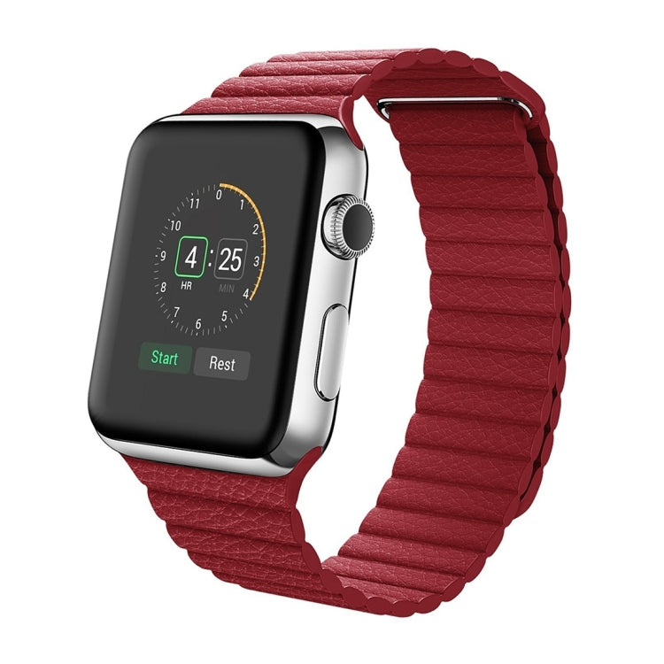 Skorter | For Apple Watch 38mm Bow Magnet Closure PU Leather Strap (Red)