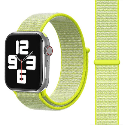 Skorter | For Apple Watch 46mm / 49mm / 45mm / 44mm Simple Fashion Nylon Watch Band with Magic Stitch ( fluorescent green light )