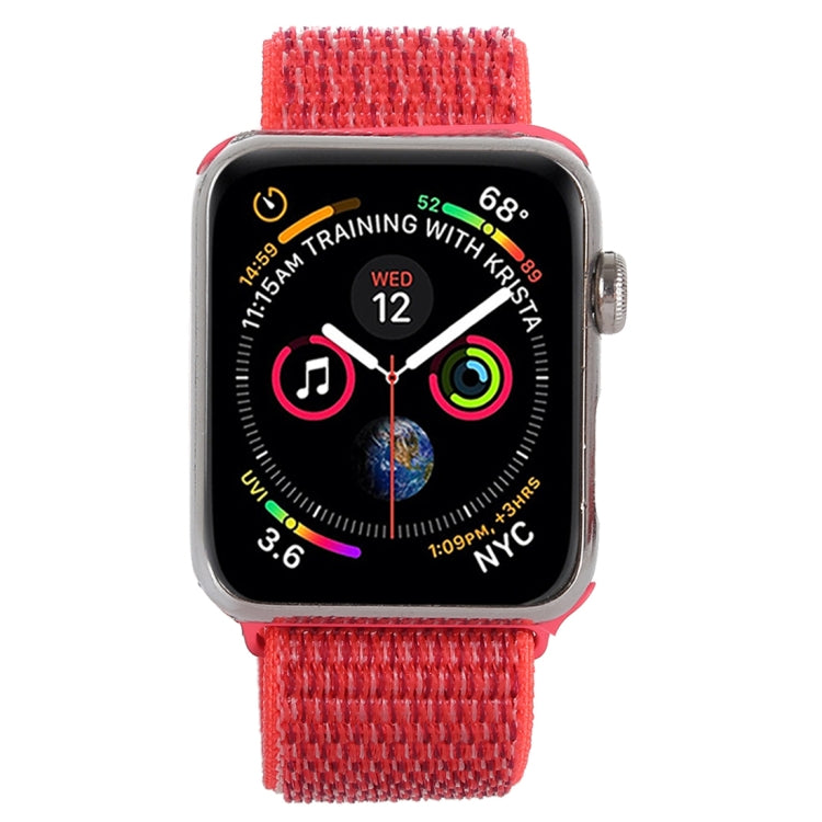 Skorter | For Apple Watch 46mm / 49mm / 45mm / 44mm Simple Fashion Nylon Watch Band with Magic Stick (Pink Red)
