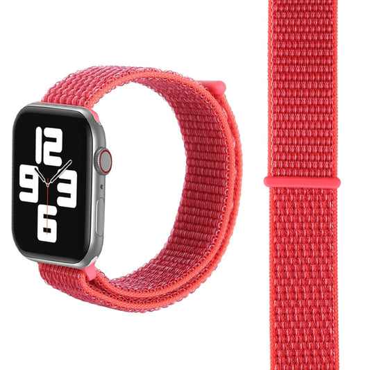 Skorter | For Apple Watch 46mm / 49mm / 45mm / 44mm Simple Fashion Nylon Watch Band with Magic Stick (Pink Red)