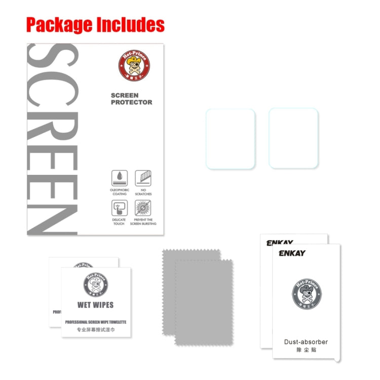 Skorter | 2 PCS ENKAY Hat-Prince for Apple Watch 42 mm 0.2 mm 9H surface hardness 2.15D explosion-proof tempered glass screen protector