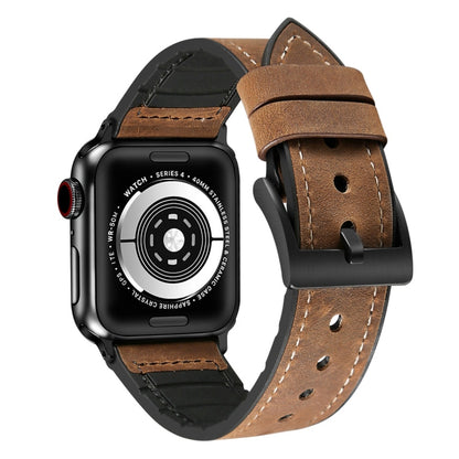 Skorter | Crazy Horse Texture TPU Watch Band for Apple Watch Series 3 & 2 & 1 42mm (Brown)