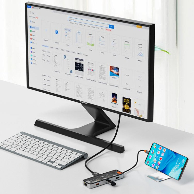 Skorter | Eight-In-One Multi-Interface Transparent Expansion Dock