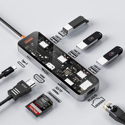 Skorter | Eight-In-One Multi-Interface Transparent Expansion Dock