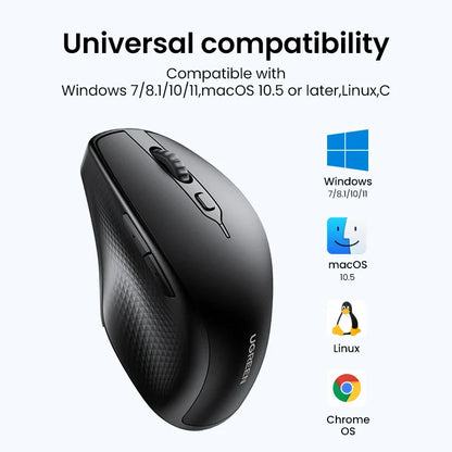 Skorter | Bluetooth 5.0 Ergonomic Wireless Mouse - 6 Mute Buttons