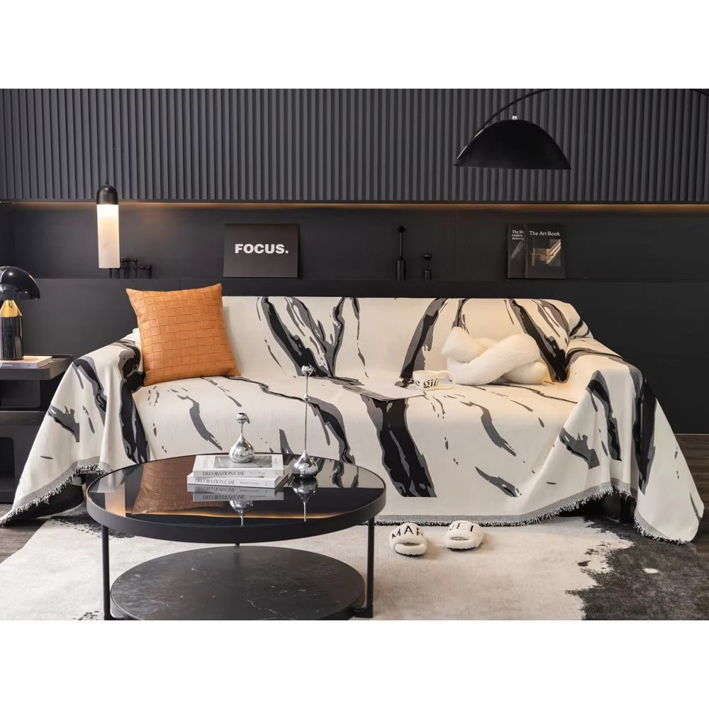 Skorter | Abstract Brushstroke Chenille Sofa Cover