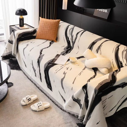 Skorter | Abstract Brushstroke Chenille Sofa Cover