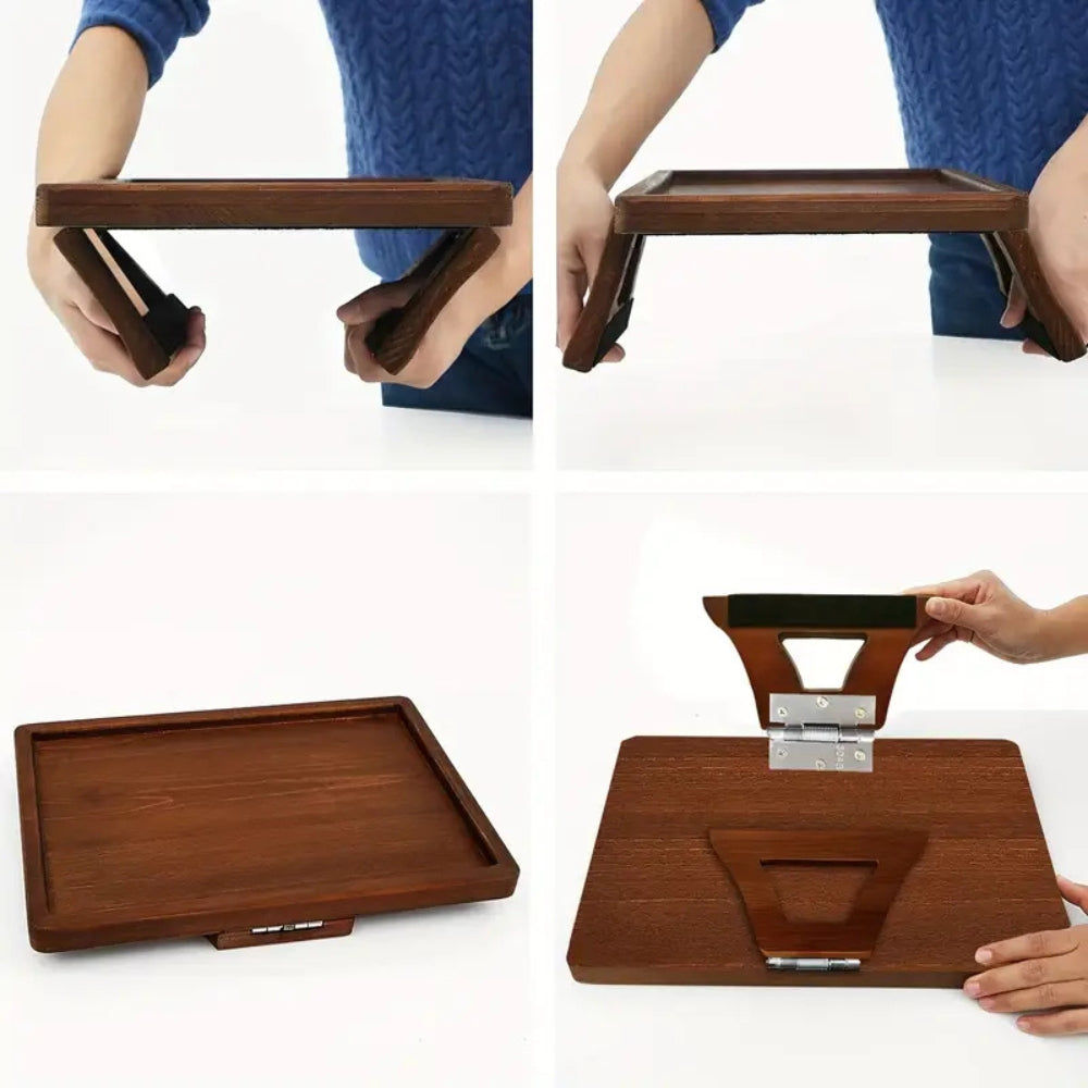 Skorter | Adjustable Bamboo Clip-On Arm Tray Table