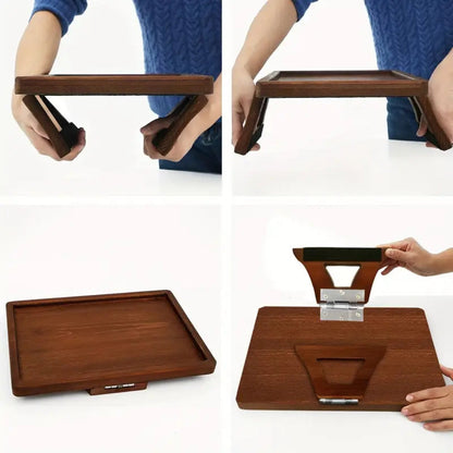 Skorter | Adjustable Bamboo Clip-On Arm Tray Table
