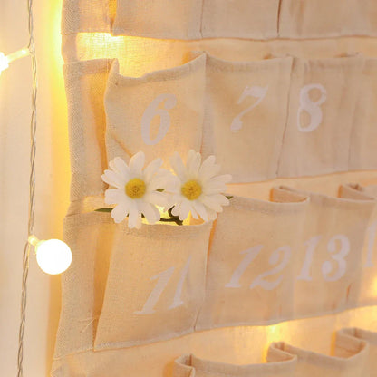 Skorter | Cotton Advent Calendar with 24 Pockets – Sustainable & Reusable Christmas Decoration