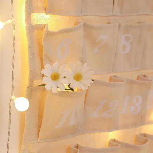 Skorter | Cotton Advent Calendar with 24 Pockets – Sustainable & Reusable Christmas Decoration