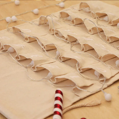 Skorter | Cotton Advent Calendar with 24 Pockets – Sustainable & Reusable Christmas Decoration