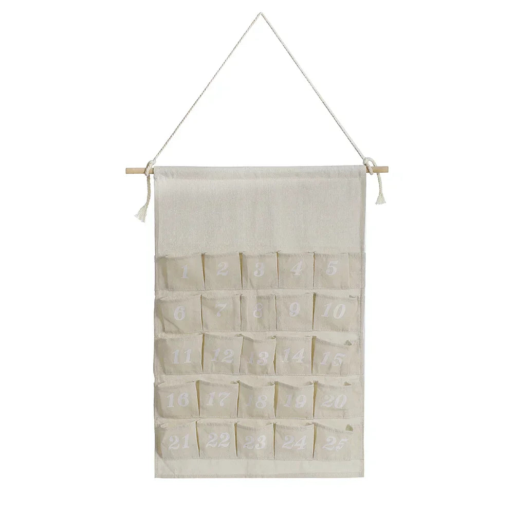 Skorter | Cotton Advent Calendar with 24 Pockets – Sustainable & Reusable Christmas Decoration