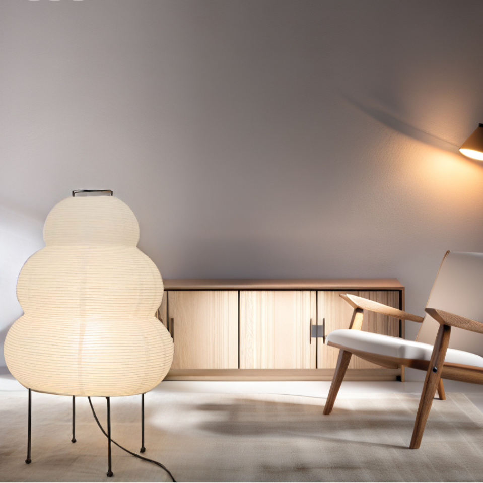 Skorter | Zen Floor Lamp – Japanese Wabi-Sabi Style with 3-Mode Dimmable LED Light
