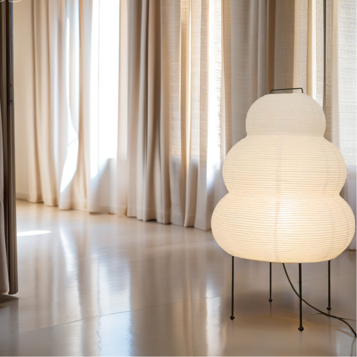 Skorter | Zen Floor Lamp – Japanese Wabi-Sabi Style with 3-Mode Dimmable LED Light