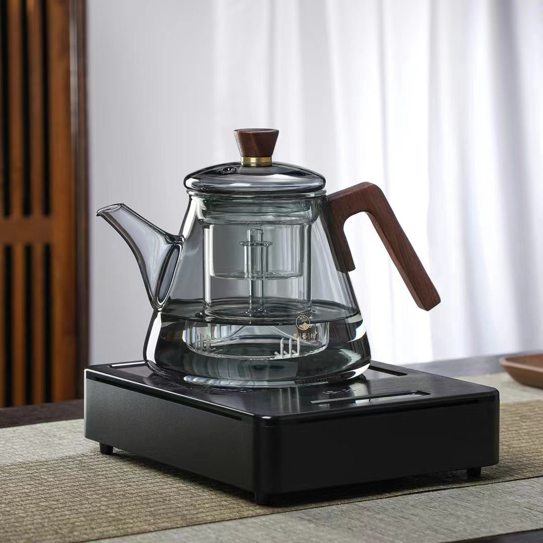 Skorter | Aetheris Glass Brew Teapot – Heat-Resistant Glass Teapot with Wooden Handle & Infuser (900ml)