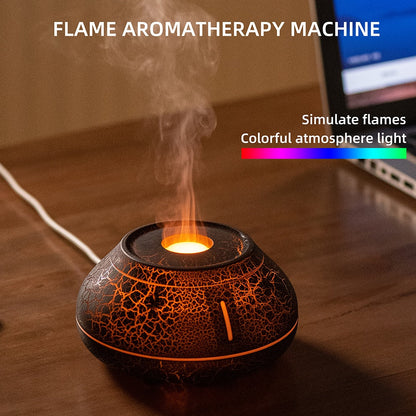Skorter | Air humidifier crack volcano flame essential oil diffuser ultrasonic cool mist maker LED essential oil lamp air diffuser