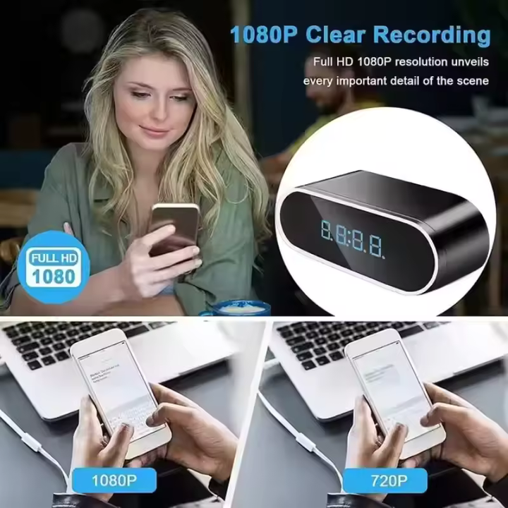 Skorter | Nightstand Clock Video Camera with Night Vision and Motion Detection WIFI Control