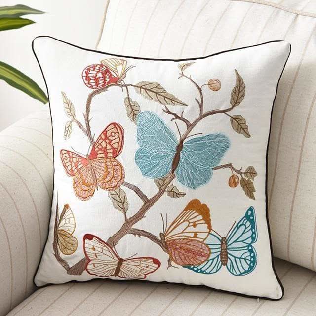 Skorter | Country-Style Embroidered Cushion Cover 45x45 cm