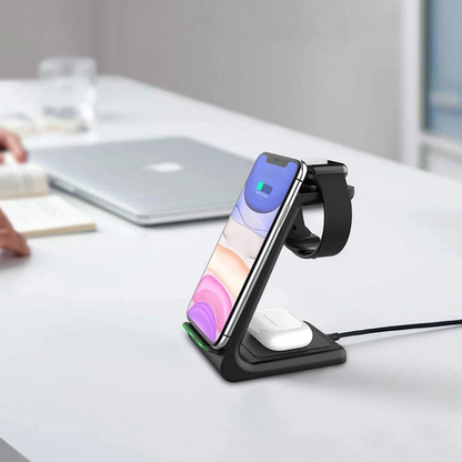 Skorter | 3-in-1 Wireless Charger for Smartphone, Smartwatch and Earbuds