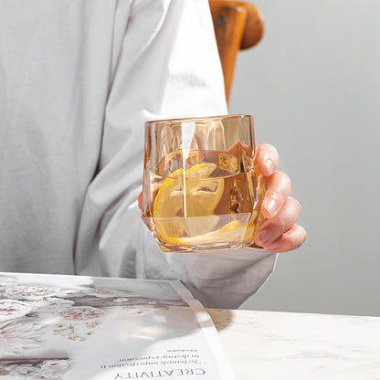 Skorter | Amber hexagonal Glass Cups