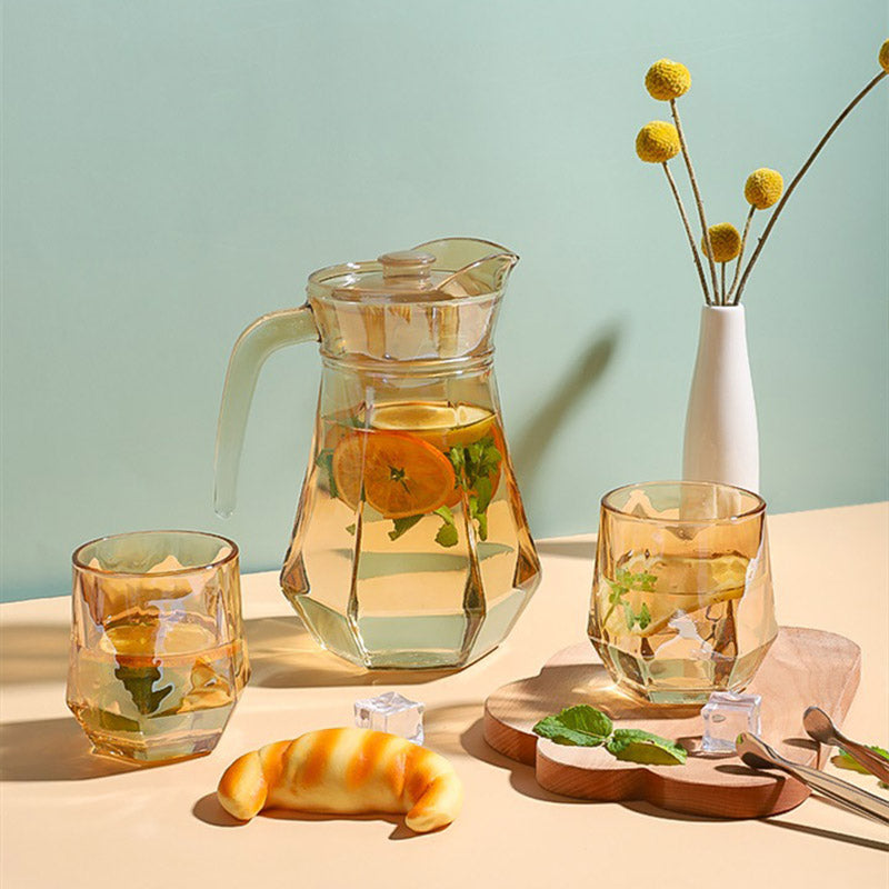 Skorter | Amber hexagonal Glass Cups