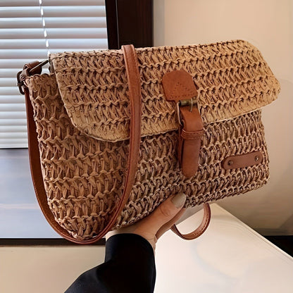 Skorter | Annalise Bag – Vintage Style Woven Straw Shoulder Bag for Summer