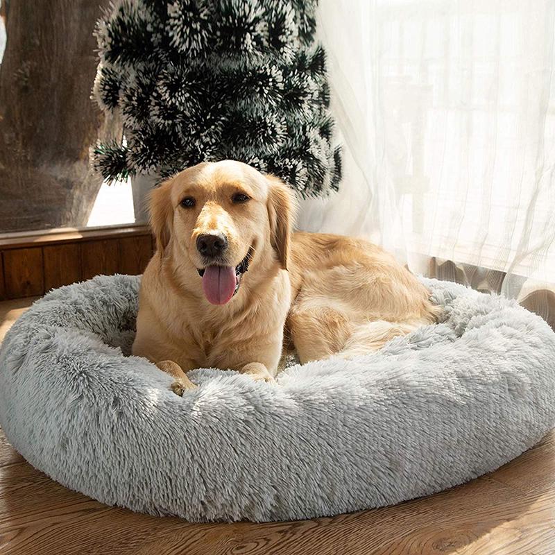 Skorter | Beef Plush Calming Donut Dog Bed for Small to Large Dogs