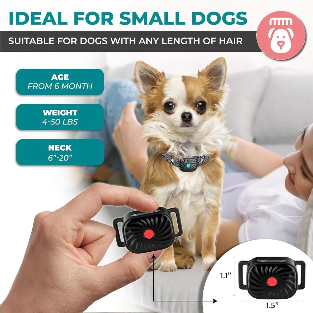 Skorter | Anti-bark collar for small dogs with sound & vibration
