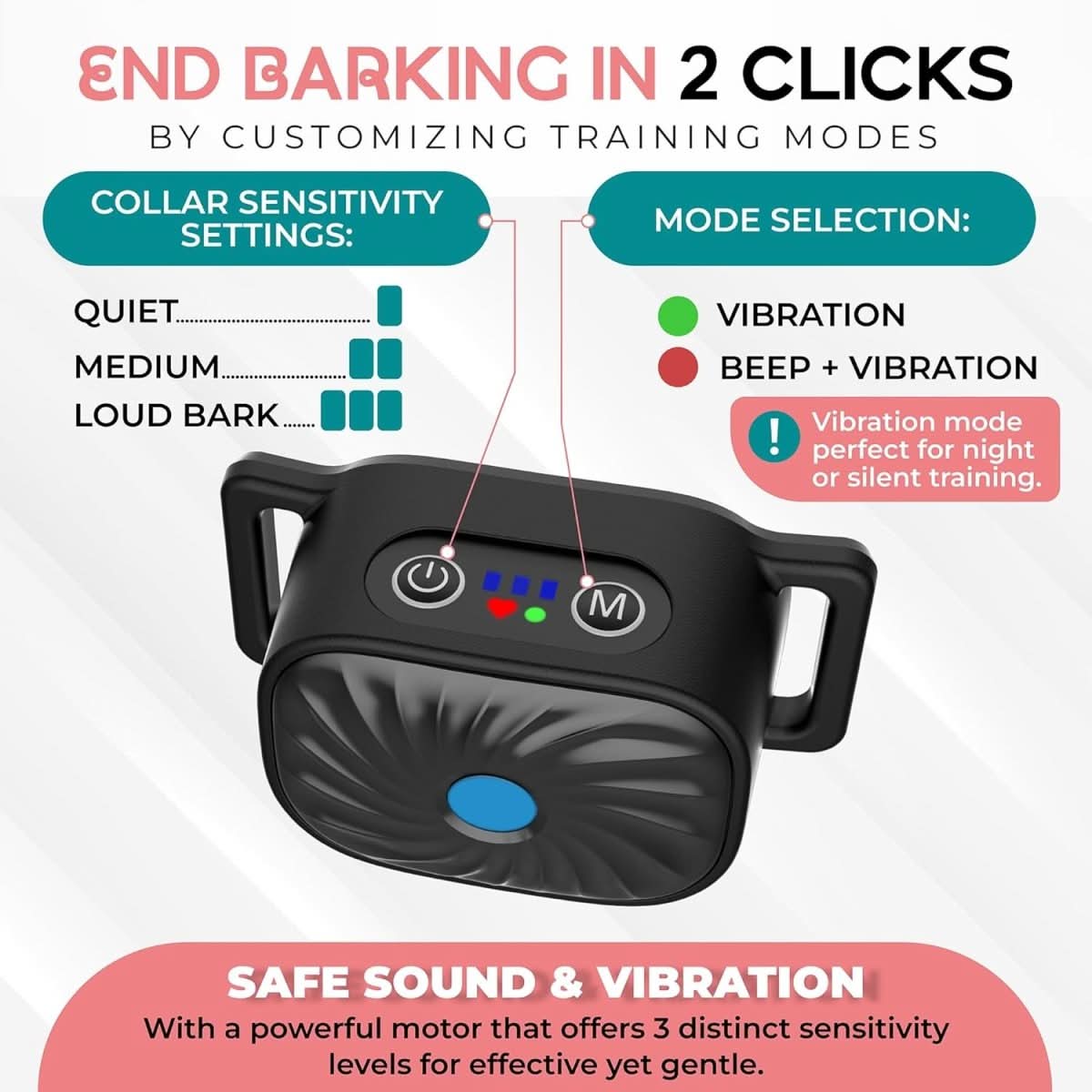 Skorter | Anti-bark collar for small dogs with sound & vibration