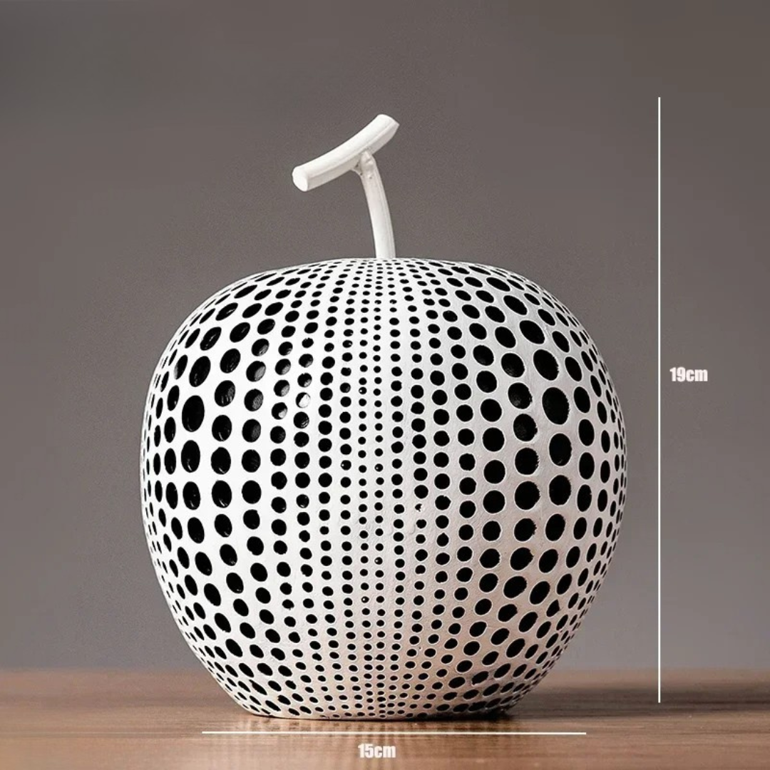 Skorter | MonoApple Decorative Figurine – Black & White Polka Dot Apple