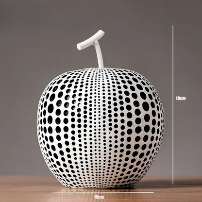Skorter | MonoApple Decorative Figurine – Black & White Polka Dot Apple