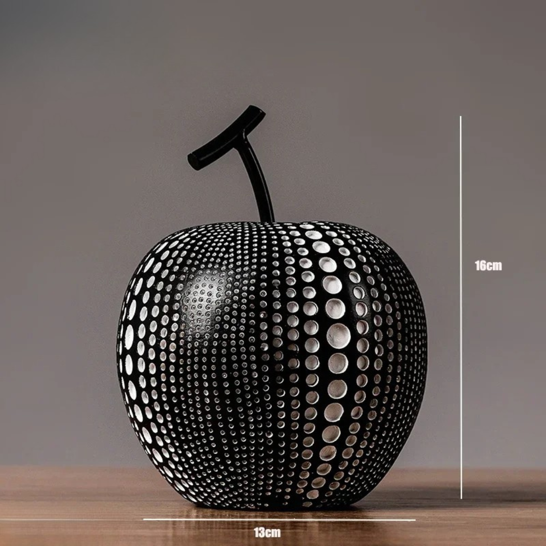 Skorter | MonoApple Decorative Figurine – Black & White Polka Dot Apple