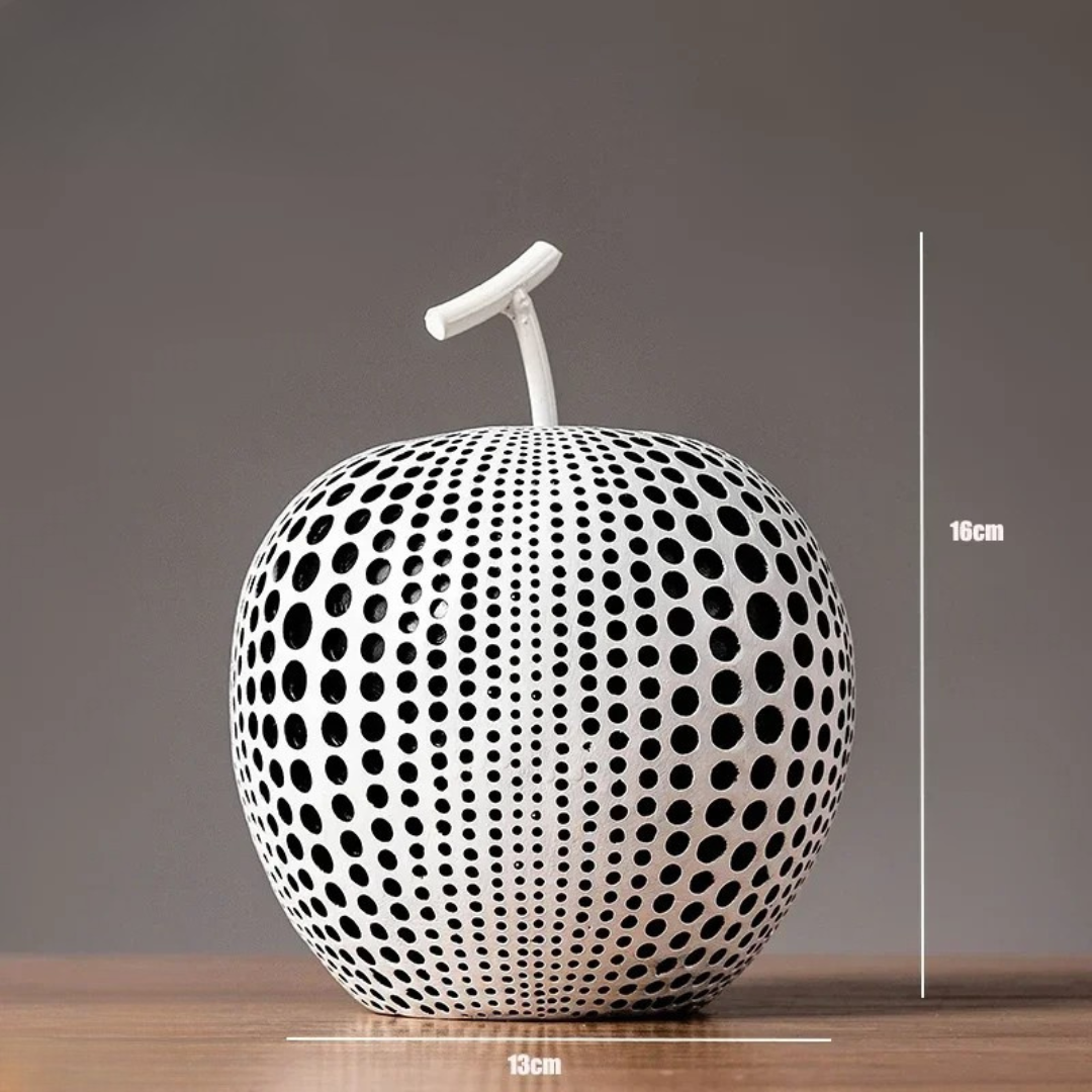 Skorter | MonoApple Decorative Figurine – Black & White Polka Dot Apple