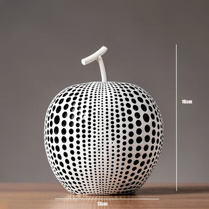 Skorter | MonoApple Decorative Figurine – Black & White Polka Dot Apple