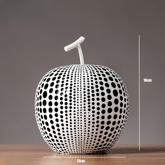 Skorter | MonoApple Decorative Figurine – Black & White Polka Dot Apple