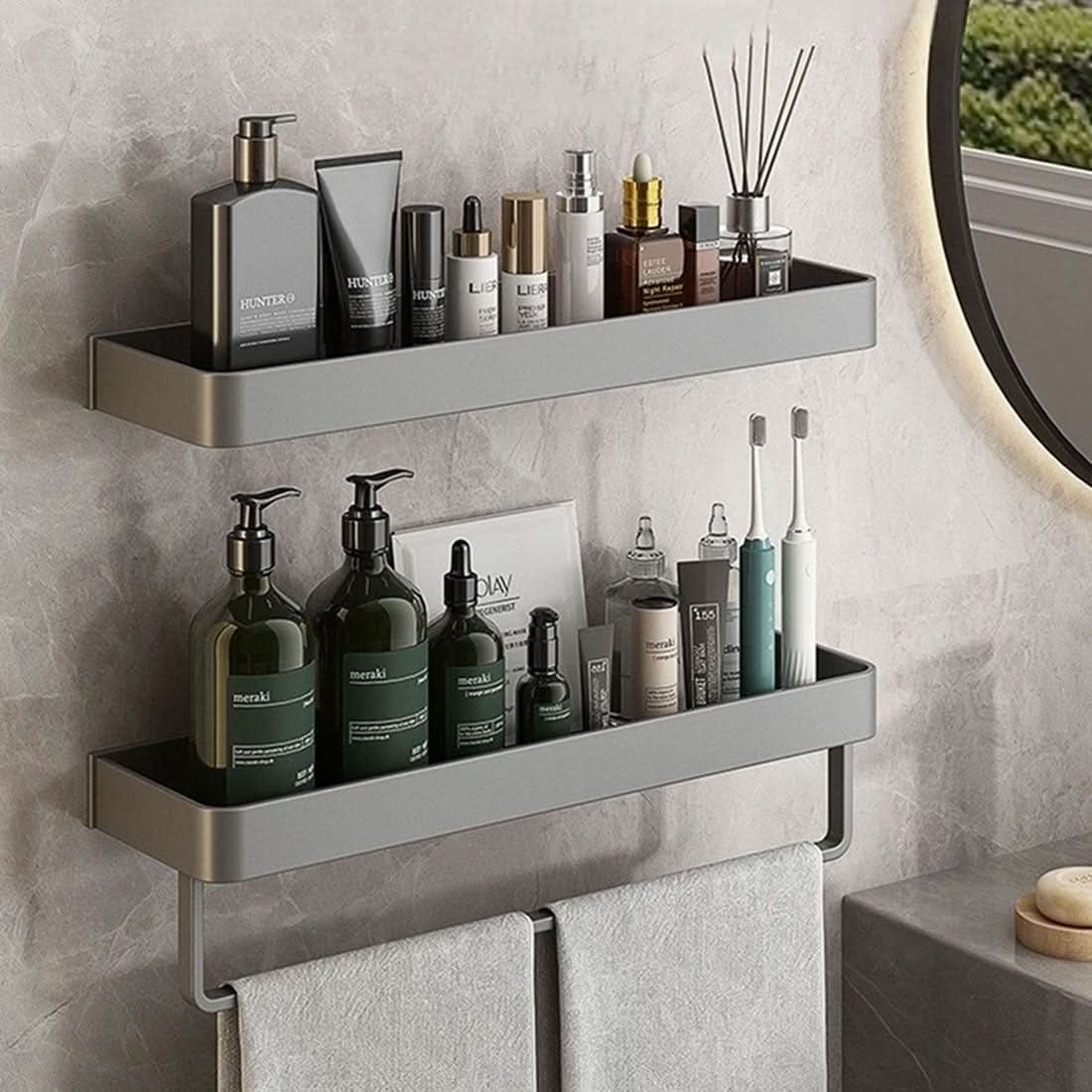 Skorter | Elegant Wall Shelf for Stylish Bathroom Organization without Drilling