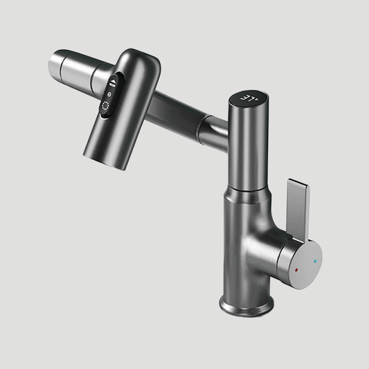 Skorter | LustraFlow 360° Smart Fixture | Modern Kitchen and Bath Mixer with LED Temperature Display