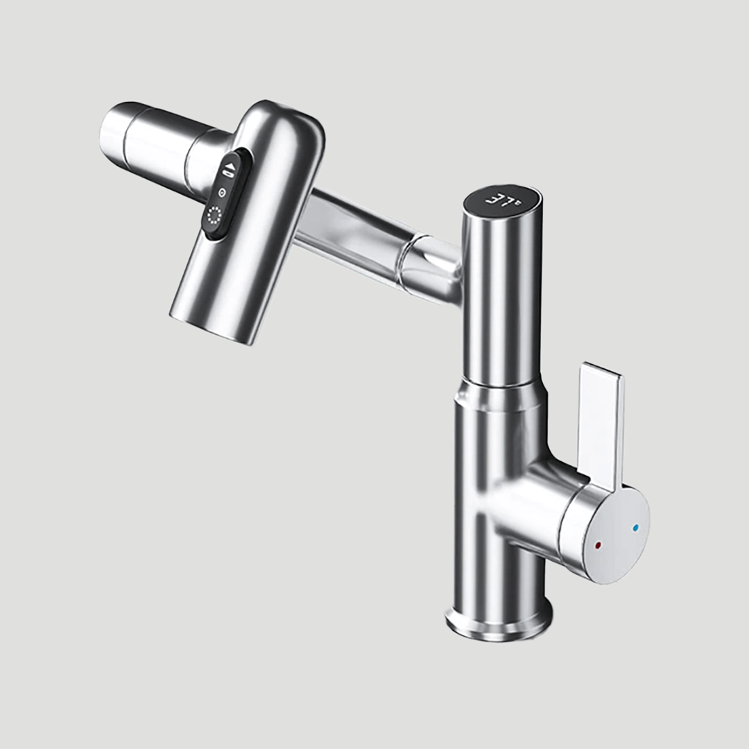 Skorter | LustraFlow 360° Smart Fixture | Modern Kitchen and Bath Mixer with LED Temperature Display