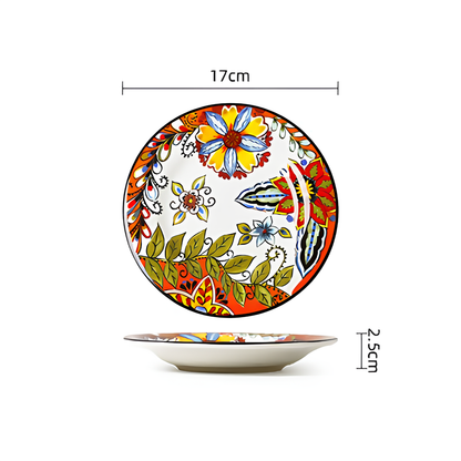 Skorter plate pattern flower handmade