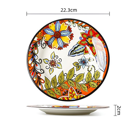 Skorter plate pattern flower handmade