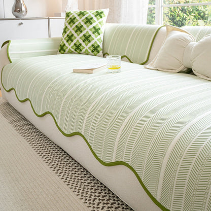 Skorter | Aurivelle Herringbone Scallop Edge Sofa Cover