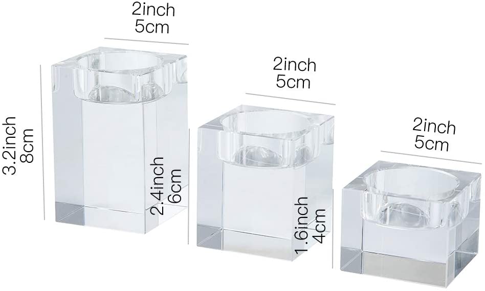 Skorter | 3-part cube-shaped crystal candle holder