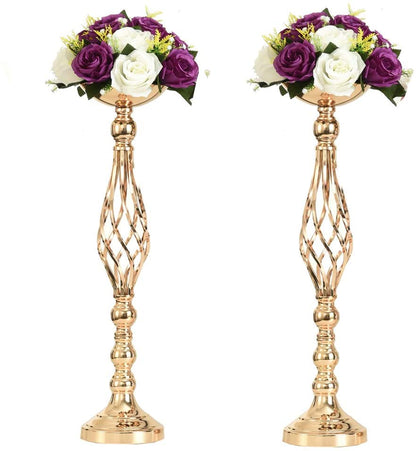 Skorter | 2-piece Metal Gold Candle Holder Table Decoration