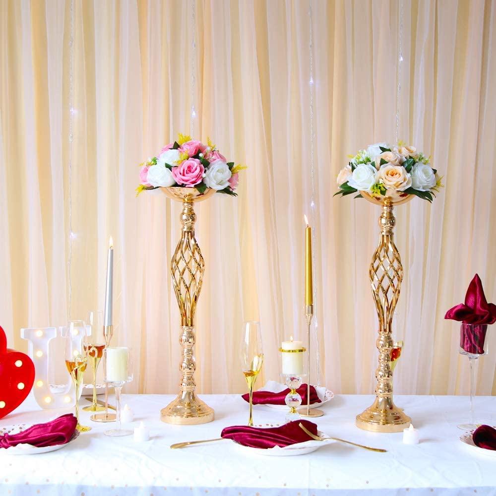 Skorter | 2-piece Metal Gold Candle Holder Table Decoration